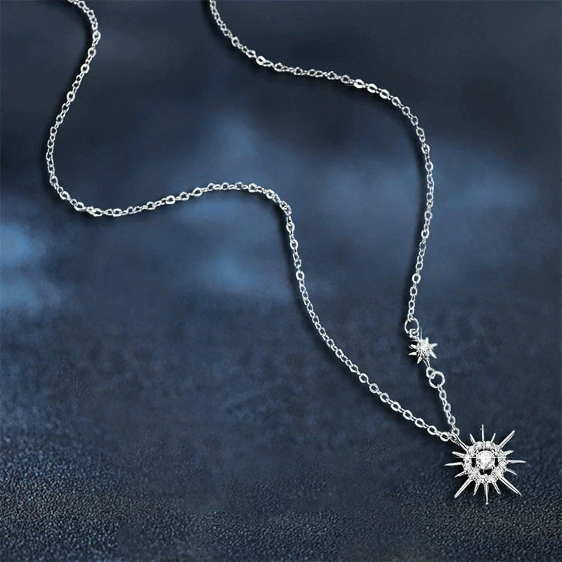 Tezzc Moissanite Lab Diamond  Pendant Necklace For Women Men 925 Sterling Silver Sun Flower Party Fine Jewelry wholesale